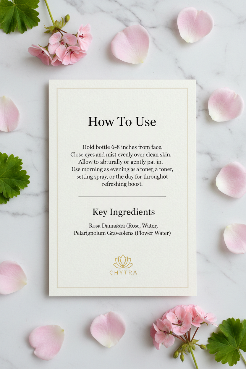 Chytra Botanical Mist — Instructions Card